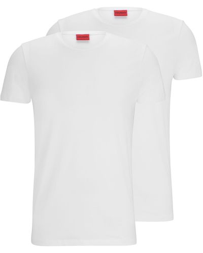 HUGO Paquete de dos camisetas slim fit de algodón elástico - Blanco