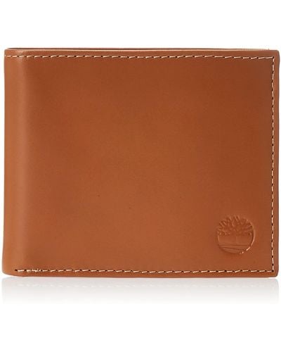 Timberland Leather Wallet With Attached Flip Pocket - Brown