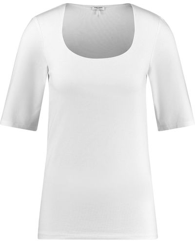 Gerry Weber Halbarmshirt mit weitem Ausschnitt halber Arm unifarben Off-White 40 - Weiß