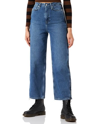 Pepe Jeans Mara Zip Straight Jeans Voor - Blauw