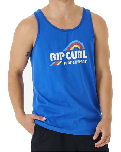 Rip Curl Surf Revival Waving Sleeveless T-shirt In Retro Blue