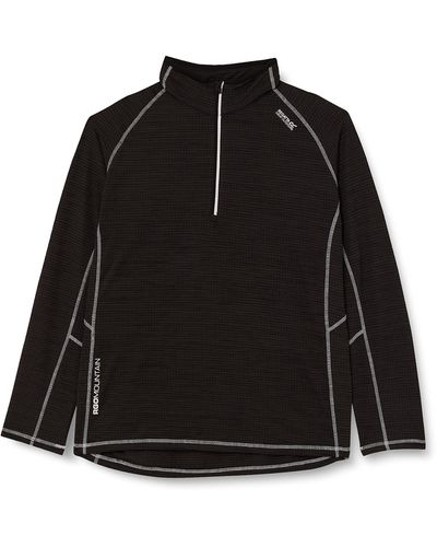 Regatta Yonder Sneldrogende Zip Neck Lange Mouw Grid Jersey-t-shirts/polo's/vesten - Zwart