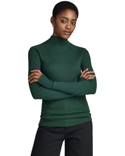 g star rib mock slim top