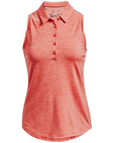 Under Armour Zinger Point Sleeveless Golf Polo - Pink