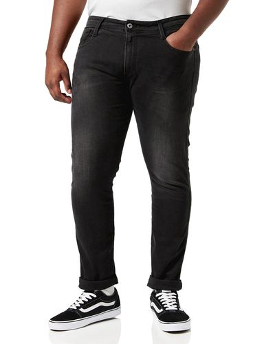 Replay Men's Anbass Slim Fit Jeans With Power Stretch - Black