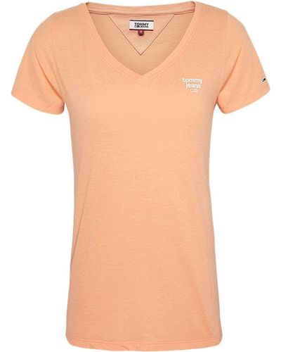 Tommy Hilfiger Tjw Logo V-Neck Tee T-Shirt - Arancione