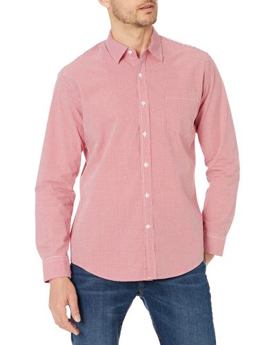 Amazon Essentials Long-Sleeve Regular-Fit Casual Poplin Shirt Camicia - Rosa