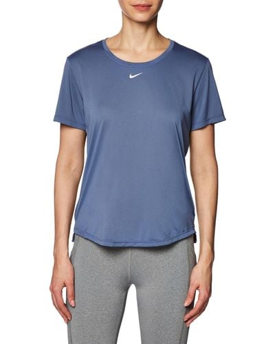Nike DD0638-491 W NK ONE DF SS STD TOP T-Shirt DIFFUSED Blue/White Größe XS - Blau