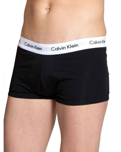Calvin Klein 3er Pack Boxershorts Low Rise Trunks Baumwolle mit Stretch - Schwarz