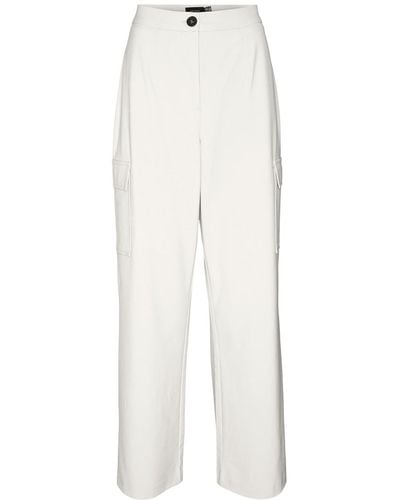 Vero Moda VMSASIE HR Wide Cargo Pant NOOS Hose - Weiß