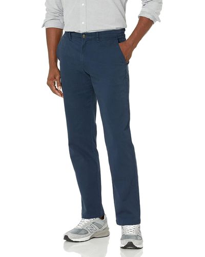 Amazon Essentials Pantalon Chino Extensible Style décontracté Coupe Droite - Bleu