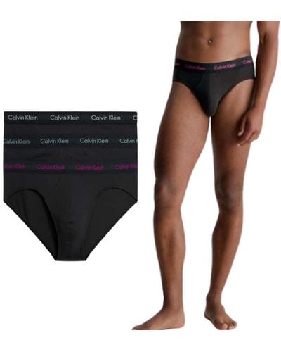 Calvin Klein Slip Hipster Uomo Confezione da 3 Cotone Elasticizzato - Nero