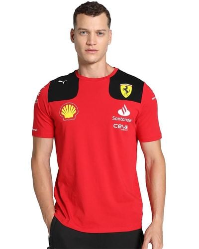 PUMA T-Shirt Scuderia Ferrari 2023 Team Replica Charles Leclerc da - Rosso