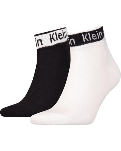 Calvin Klein Logo Ribbon Quarter Socks - Zwart
