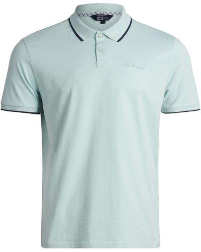 Ben Sherman Classic Fit 3-Button Short Sleeve Polo - Blau