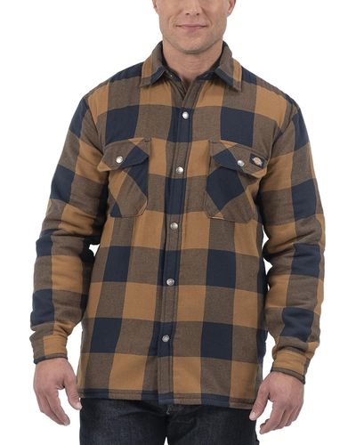Dickies High Pile Fleece Lined Flannel Shirt Jacket With Hydroshield - Multicolor