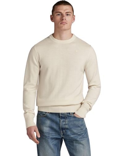 G-Star RAW Premium Core Knitted Sweater Donna ,Beige - Neutro