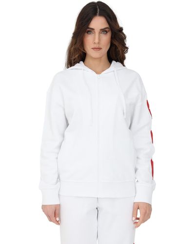 Love Moschino Zippered Regular Fit Sweatshirt Jacket - White