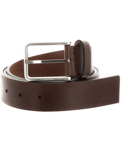 Calvin Klein Warmth Oiled Grain 35mm Belts - Brown