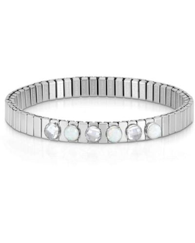 Nomination Extension Bracelet With Cubic Zirconia And White Semiprecious Stones - 18 Cm