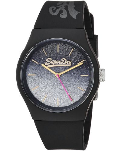 Superdry Analog Quarz Uhr mit Silikon Armband SYL179B - Schwarz