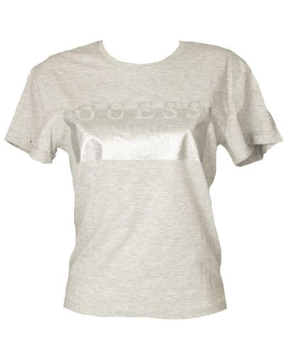 Guess T-Shirt Donna Maglietta Morbida ica Corta Girocollo con Logo Articolo Q2PI10KAKC1 - Bianco