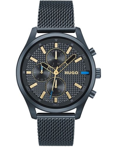 HUGO #chase Ionic Plated Steel Watch - Blue