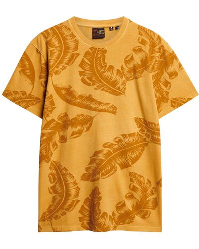 Superdry Vintage T-Shirt mit überfärbtem Print Wüstengelb XL - Orange