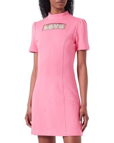 Love Moschino Tight fit Short-Sleeved Dress - Pink