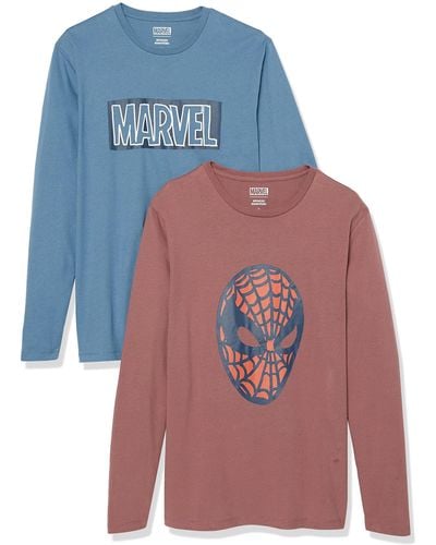 Amazon Essentials Disney | Marvel | Star Wars T-Shirts à ches Longues - Bleu