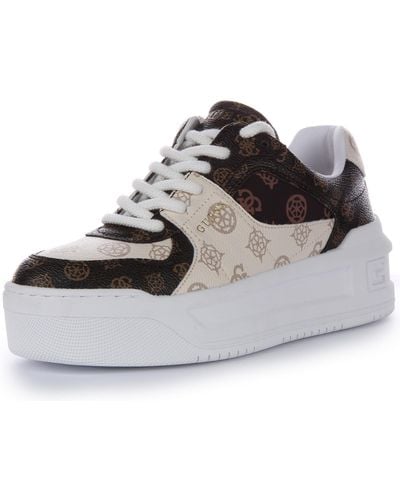 Guess Fl8mmrfal12 Faux Leather Trainers - Metallic