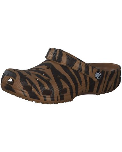 Crocs™ Adult Classic Animal Print Clogs | Zebra And Leopard Shoes - Brown