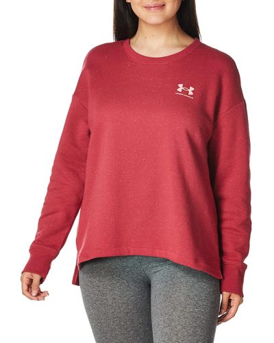 Under Armour S Rival Fleece Oversized Crew - Red