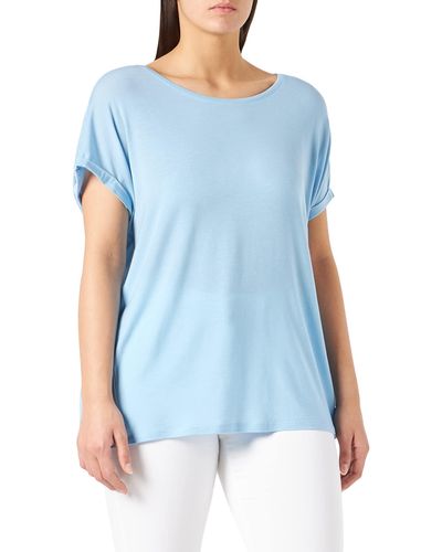 Vero Moda Einfarbiges Rundhals Basic T-Shirt VMAVA (1-tlg) 4078 in Babyblau