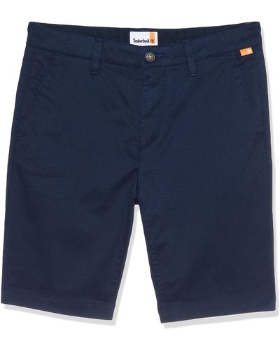 Timberland Chino Bermuda Shorts With Logo Patch - Blue