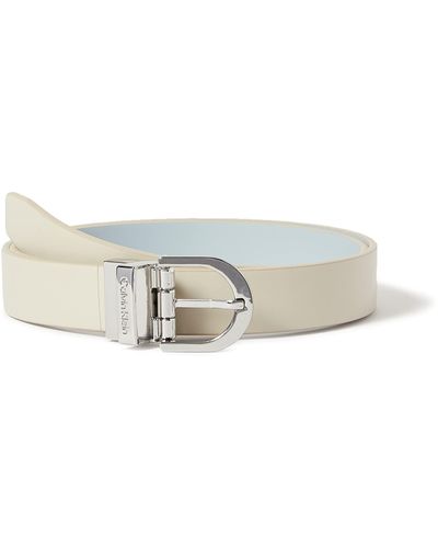 Calvin Klein Cintura Donna Ck Must Rd Buckle Rev 2.5 cm Belt Cintura in Pelle Sintetica - Bianco