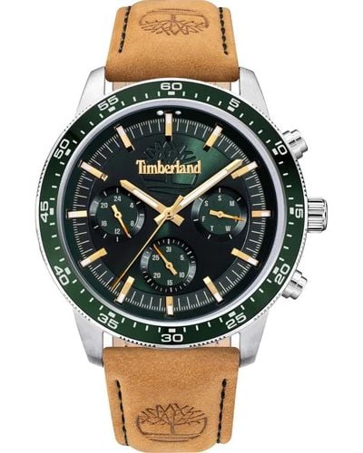 Timberland Analog Quartz Watch With Leather Strap Tdwgf0029001 - Green