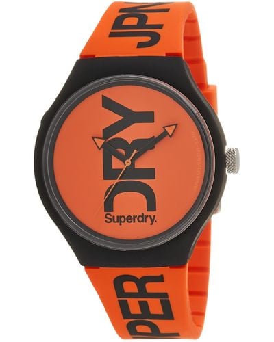 Superdry Type d'affichage : analogique Mouvement : Quartz Montre avec Bracelet en Silicone SYG189OB - Orange