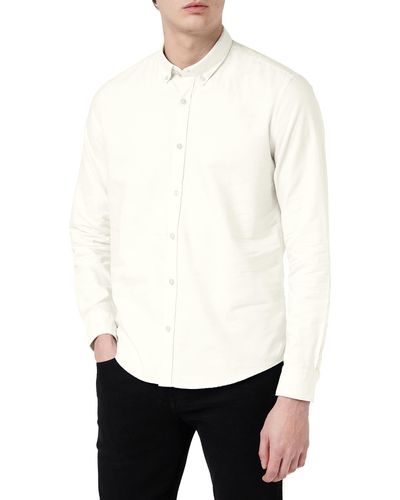 FIND Amazon-Marke: Langärmeliges Oxford-Hemd - Weiß