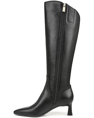 Naturalizer S Deesha Pointed Toe Tall Boot Black Leather 7.5 M