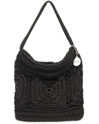 The Sak Ava Mini Hobo Bag In Crochet - Black