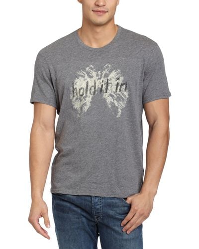 Converse By John Varvatos Short Sleeve Hold It In Slouch Neck Tee,carbon Grey,small - Gray
