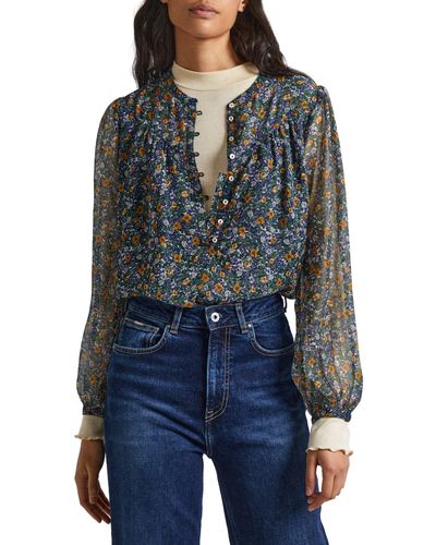 Pepe Jeans Iseo Blouse Voor - Blauw