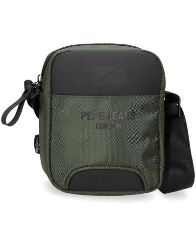 Pepe Jeans Bromley Petit sac à bandoulière vert 15 x 19,5 x 6 cm Polyester