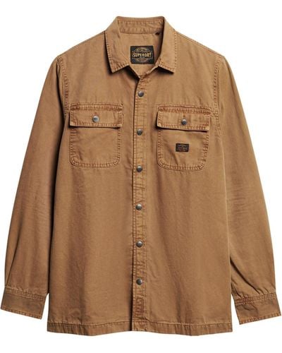 Superdry Canvas Workwear Overshirt T-shirt - Brown