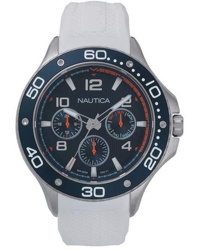Nautica Analog Japanisches Quarzwerk Uhr mit Silikon Armband NAPP25001 - Weiß