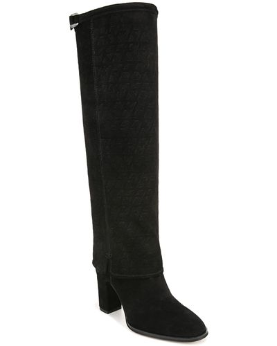 Franco Sarto S Informa West Tall Heeled Boot Black Suede 8 M