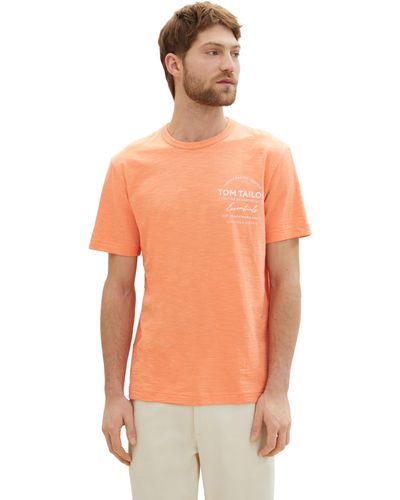 Tom Tailor T-Shirt aus Baumwolle - Orange
