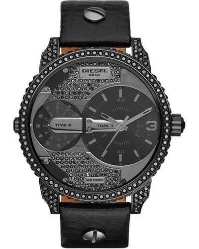 DIESEL Mini Daddy Orologio da Uomo in Acciaio Inossidabile a Tre Lancette - Nero