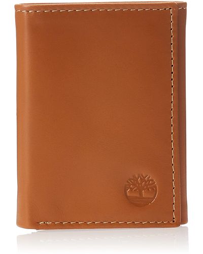 Timberland S Leather Trifold Wallet with ID Window - Marrón